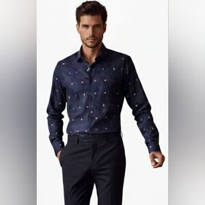 NWOT Silver Stone Men's Navy Blue Button Down Shirt